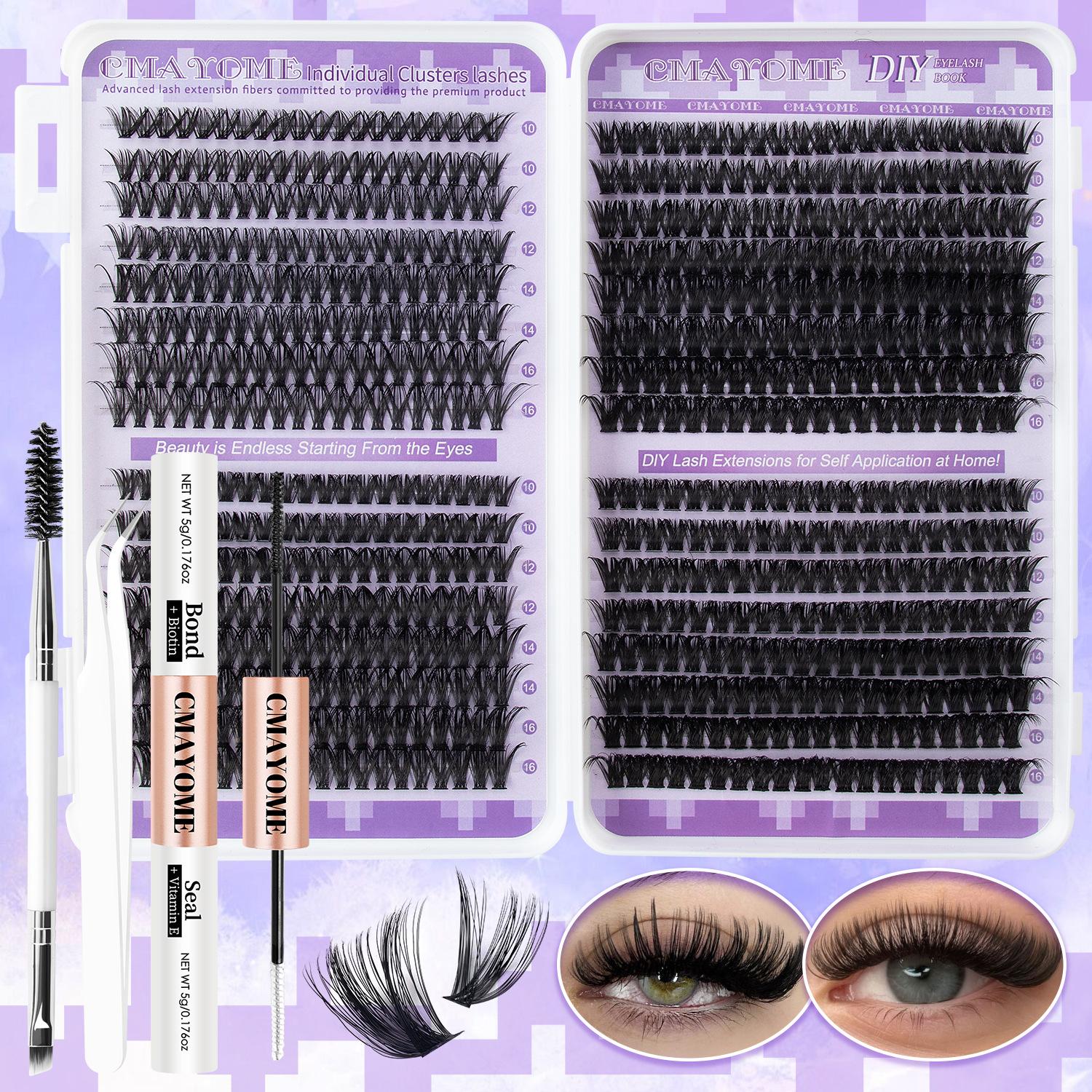 

640 пучков D-изгиба одинарных пучков накладных ресниц 10-16 мм самостоятельное сегментированное наращивание натуральных густых волос