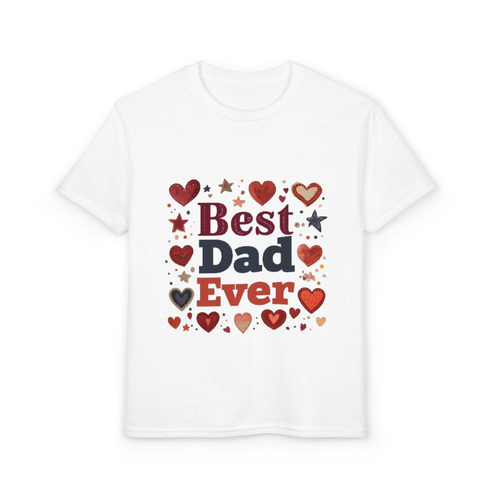 Youth T-Shirt | Dad Ever Hearts Stars Design 130