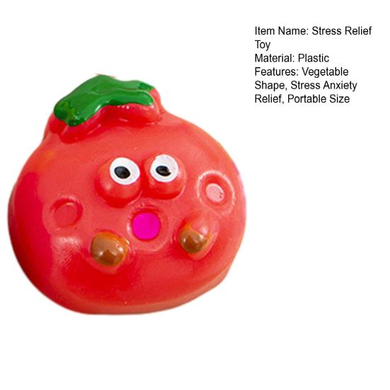 Cartoon Vegetable Squeeze Toy with Bell Ball Chain Stress Slow Rising Vegetable Sensory Fidget Toy Keychain Hanging