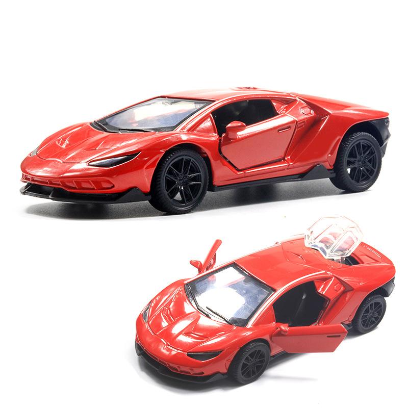 Bag 1:36 Alloy Sports Car Model with Sound and Light Pull Back Door Children's Toys Car Boy Women's Gifts Wholesale