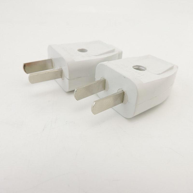 5pcs US AU Plug 2 Flat Pin DIY Replacement Rewireable Wall Power Plug Adapter AC 100V 220v 250V 10A White Color