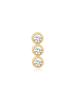 Gold Triple Stone Bezel Barbell Single Piercing E070-05G