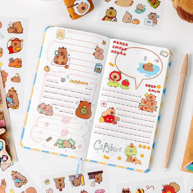 Capybara Cute Waterproof Stickers for Kids - Ins Style Collage & DIY Journal Decoration