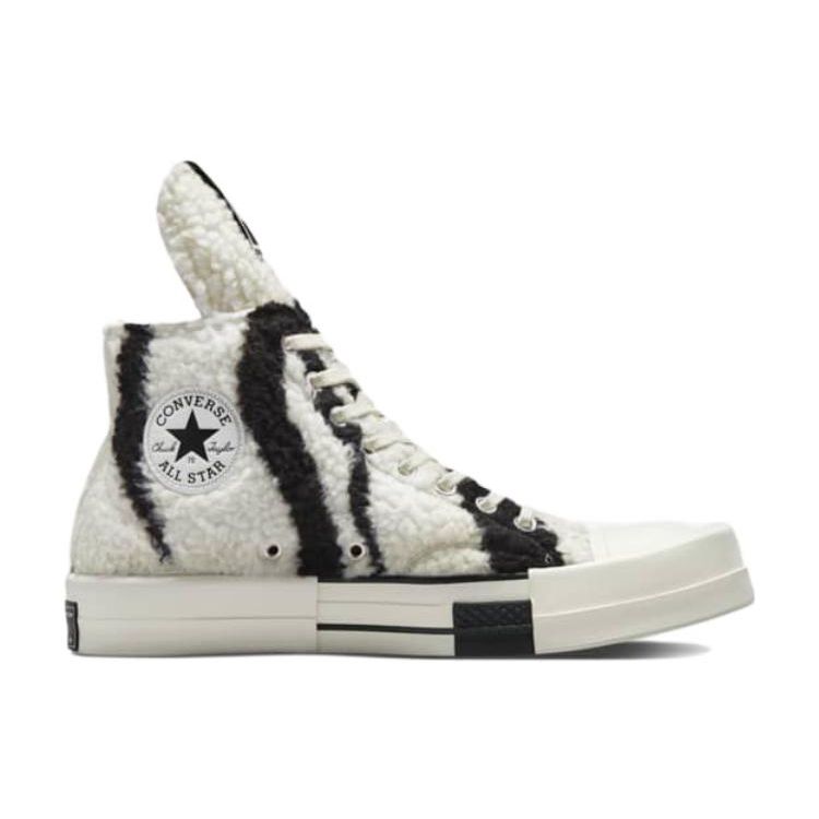 Rick Owens x Converse DRKSHDW TURBODRK Chuck 70 High Zebra Unisex Sneakers Hvit Liljehvit Svart A03943C