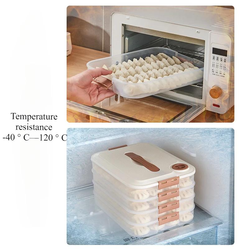 Multilayer Dumpling Plastic Box Household Freezing Storage Containers Box Refrigerator Frozen Home Organization Kitchen Supplies