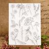 Flower Series Clear Stamp Transparent Stamp Seal Flower-Leaves Stamp Seal for DIY Card Making Scrapbook Decorations