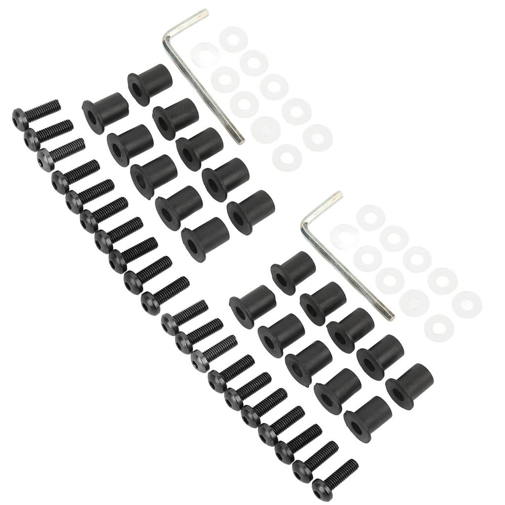 M5 Motorcycle Windshield Bolts Nuts Gaskets Set Aluminum Alloy Rubber Replacement for Suzuki Black