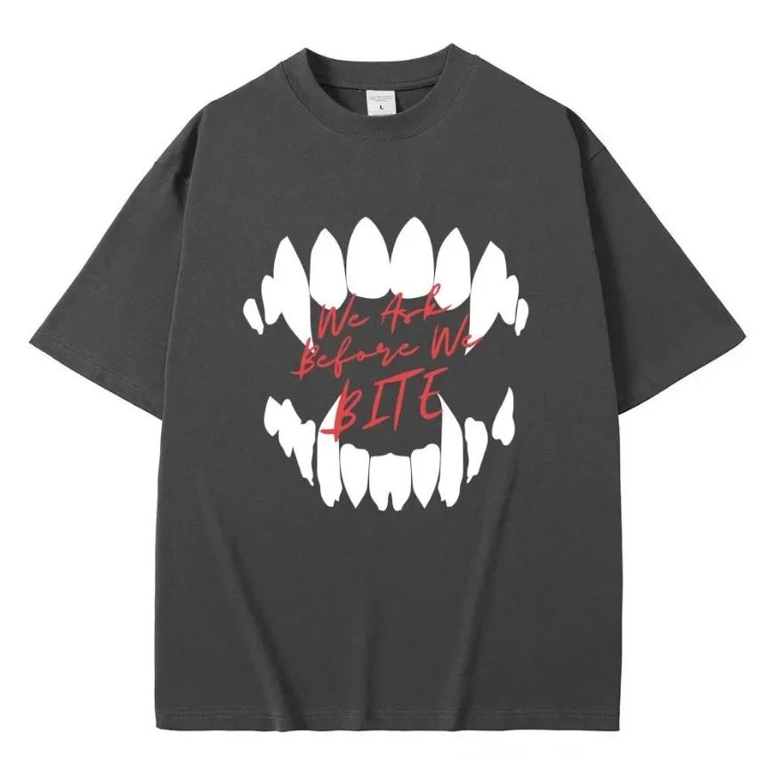 Spiel Baldurs Gate'3 Astarion Wir fragen bevor wir beißen Print T-Shirt Herren Hip Hop Vintage Gothic T-Shirt Männlich Rock Übergroße T-Shirts