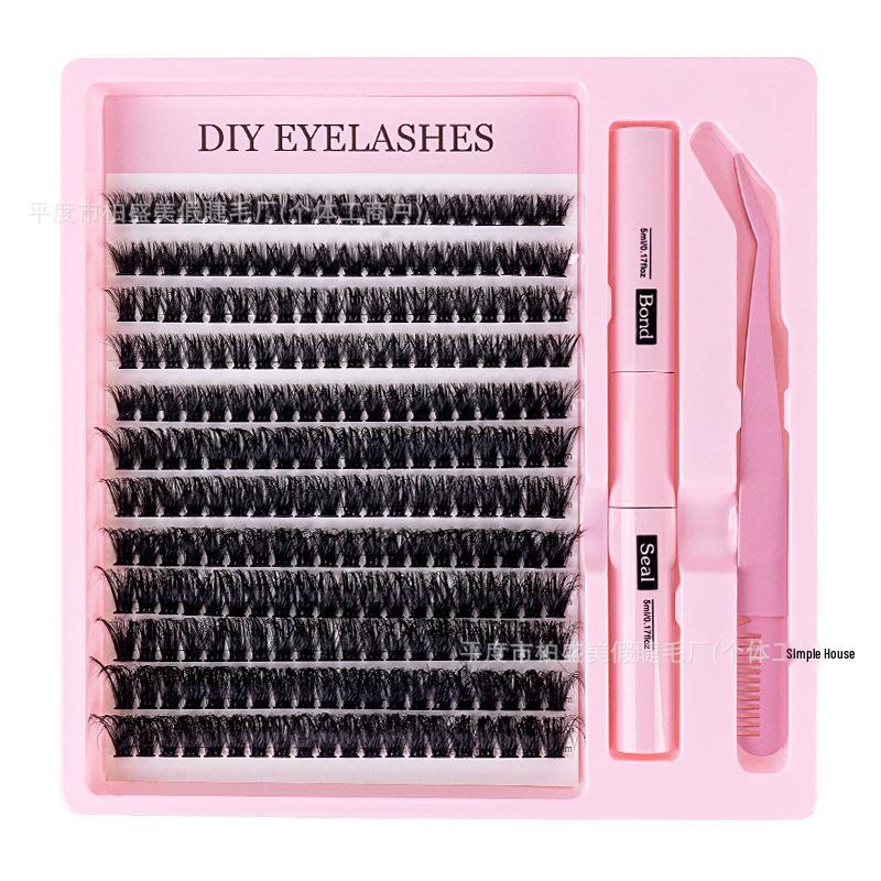 DIY Segmented Cluster Cross Fake Eyelashes - European & American Style