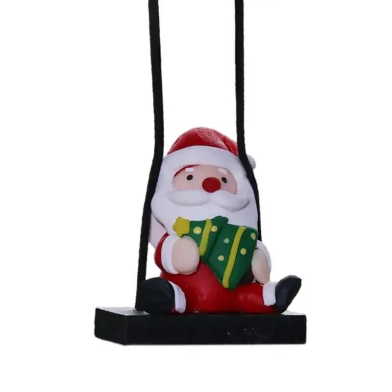 Cute Santa Claus Decoration Car Hanging Ornaments Auto Rearview Mirror Pendant Swinging Automobile Interior Styling Accessories