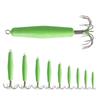 Multiple Hook Squid Fishing Lures Glow In Dark Coating Precisions Weight Marking For Performances