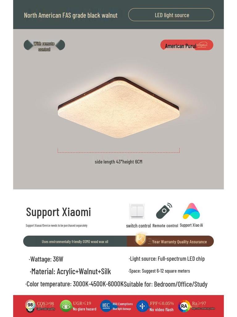 Retro Walnut Zen Ceiling Light with Song Dynasty Silk Aesthetics