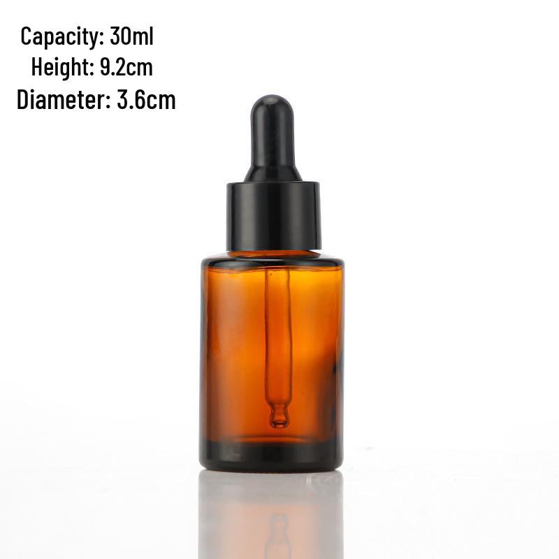 Brown Flat Shoulder Thick Glass Essential Oil Dropper Bottle for Cosmetics and Perfume