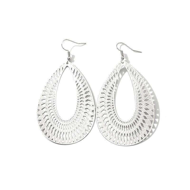 

Серьги-капли в стиле бохо, серебряный дизайн с вырезом, простой и удобный серебряный