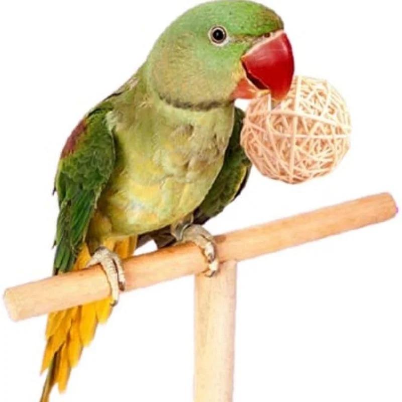 10Pcs Pet Bird Rattan Ball Toy Parrot Chew Toys for Budgies Hamsters Bunny DIY Craft Decoration Ball Random Color