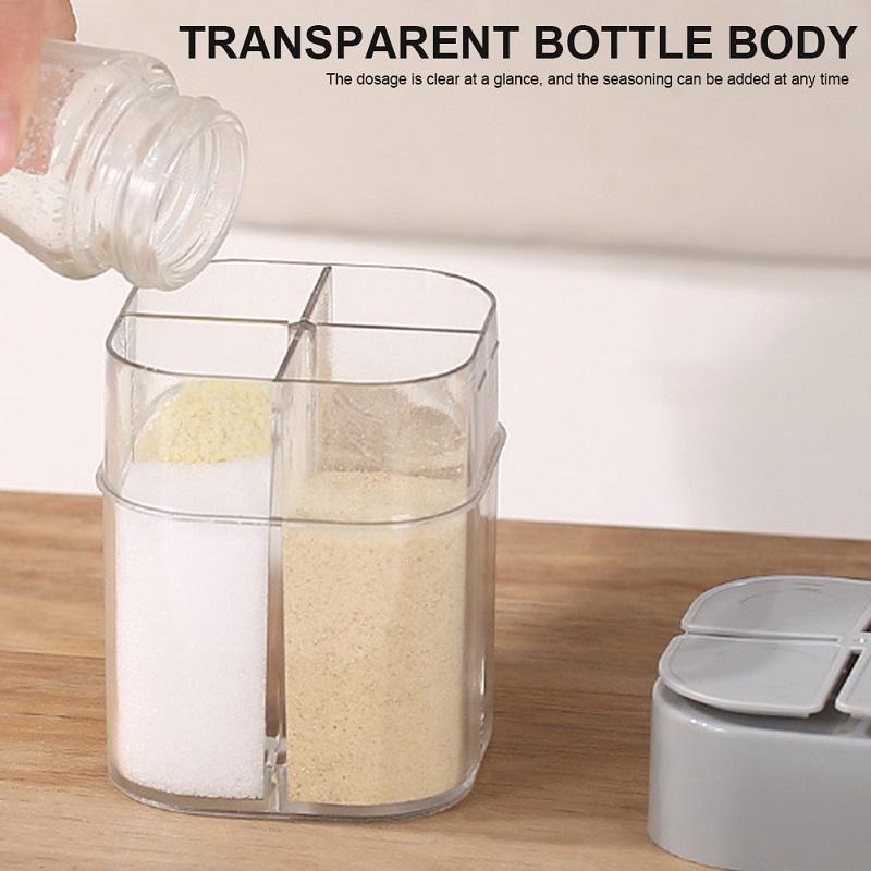 Borcan de condimente pentru grătar Sticla organizator de condimente Recipient pentru condimente de camping în aer liber Forma separată Gadget de bucătărie ZPG