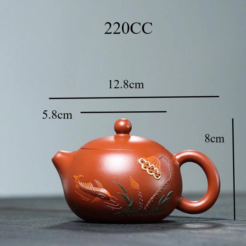 

Чайник ручной работы из фиолетового песка, расписанный вручную керамический лотосовый пруд, чайник Xishi, чайный сервиз Kung Fu