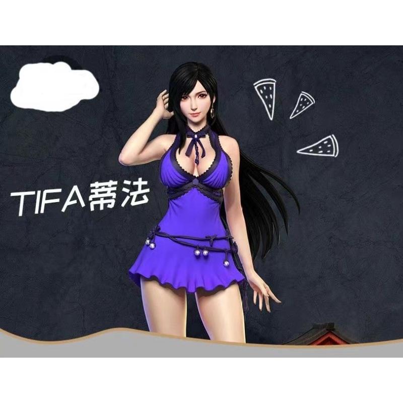 Final Fantasy VII Remake Tifa Lockhart Cosplay Costume Adult Women Party Blue Dress Outfit Halloween Carnival Suit