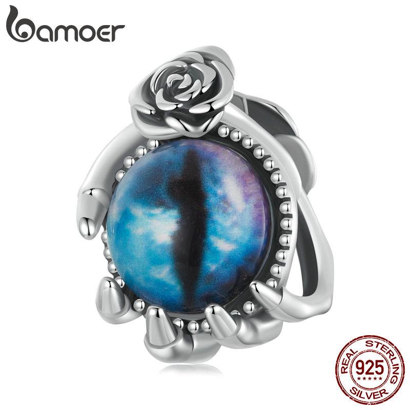 Bamoer Pevné stříbro 925 s čarodějnickým kloboukem/čertovským okem vejde originální náramek a náhrdelník Halloween šperky DIY bamoer kouzlo