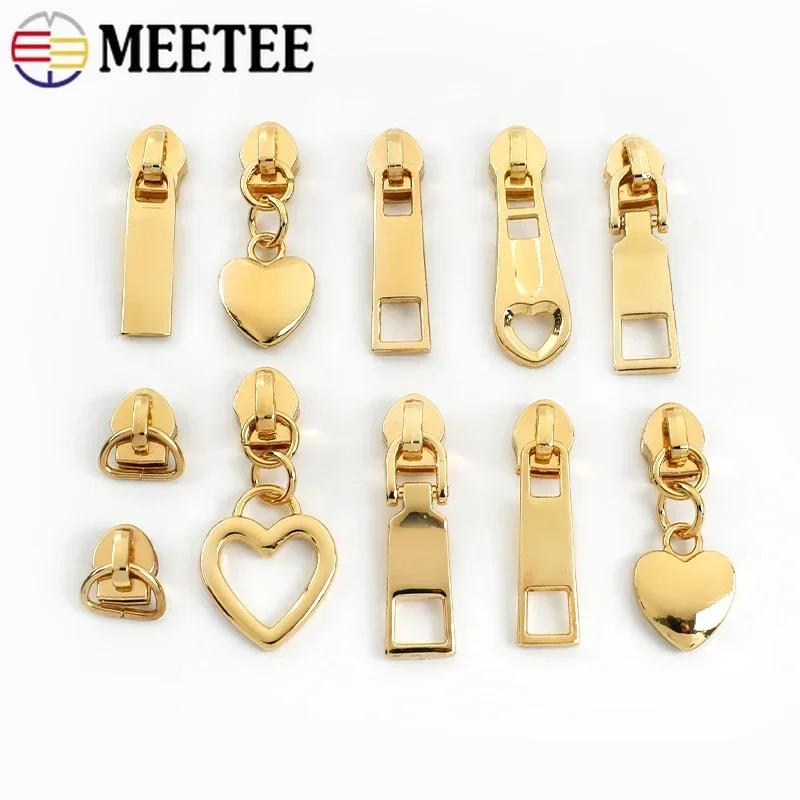 5-30Pcs Meetee 5# Nylon Zipper Puller Down Jackets Bags Zippers Sliders Garment Zips Head Repair Kits DIY Sewing Accessories