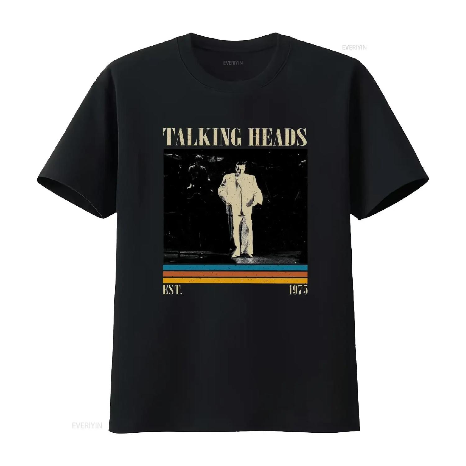 

Talking Heads T Shirt Rock Band Retro Vintage Classic s for him Christmas vintage Washed streetwear Comfortable Casual Slightly XXXXXL чорний