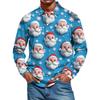 Men's Casual Style Solid Color Loose  Shirt Long-sleeved Top