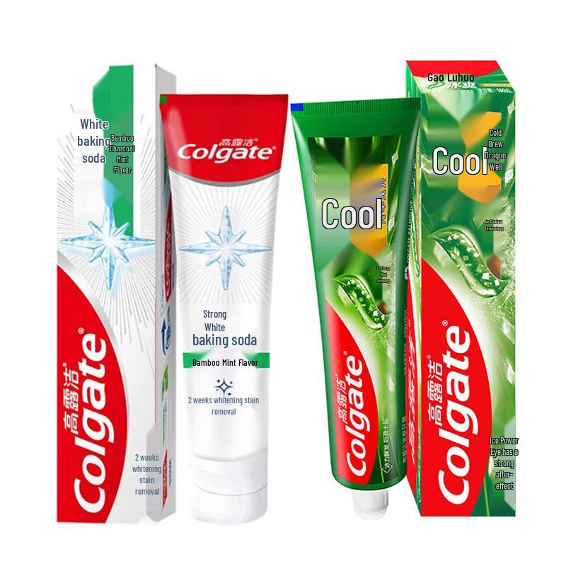 Colgate Whitening Bamboo Charcoal Mint & Icy Longjing Tea Toothpaste Twin Pack