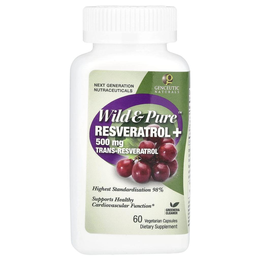Wild & Pure Resveratrol+, 500Mg, 60 Veggie Capsules