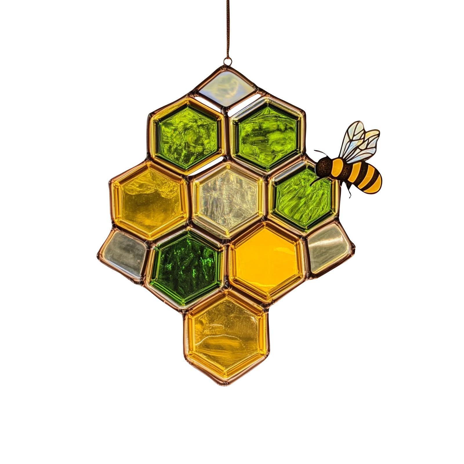 

Орнамент в виде пчелы-ловца солнца, акриловое украшение для окна, креативное освещение, подвесной светильник для дома One Size