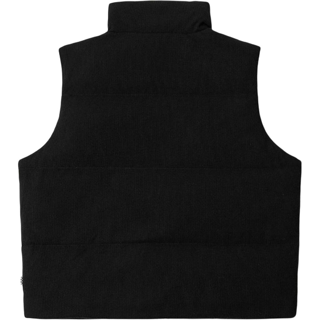 Vans Stand Collar Solid Color Zipper Sleeveless Down Vest Women Vest VN000QSBBLK