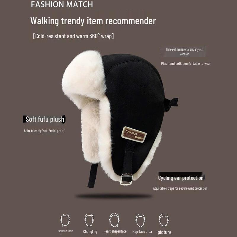 Retro Zimowa Czapka Lei Feng: Unisex Ocieplana, Mrozoodporna, Ciepła Ochrona Uszu Rowerzysty