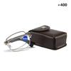Foldable Reading Glasses Folding Presbyopia Men Women Metal Retro Computer Reading Glasses With Case 1.0 1.5 2.0 2.5 3.0 3.5 4.0