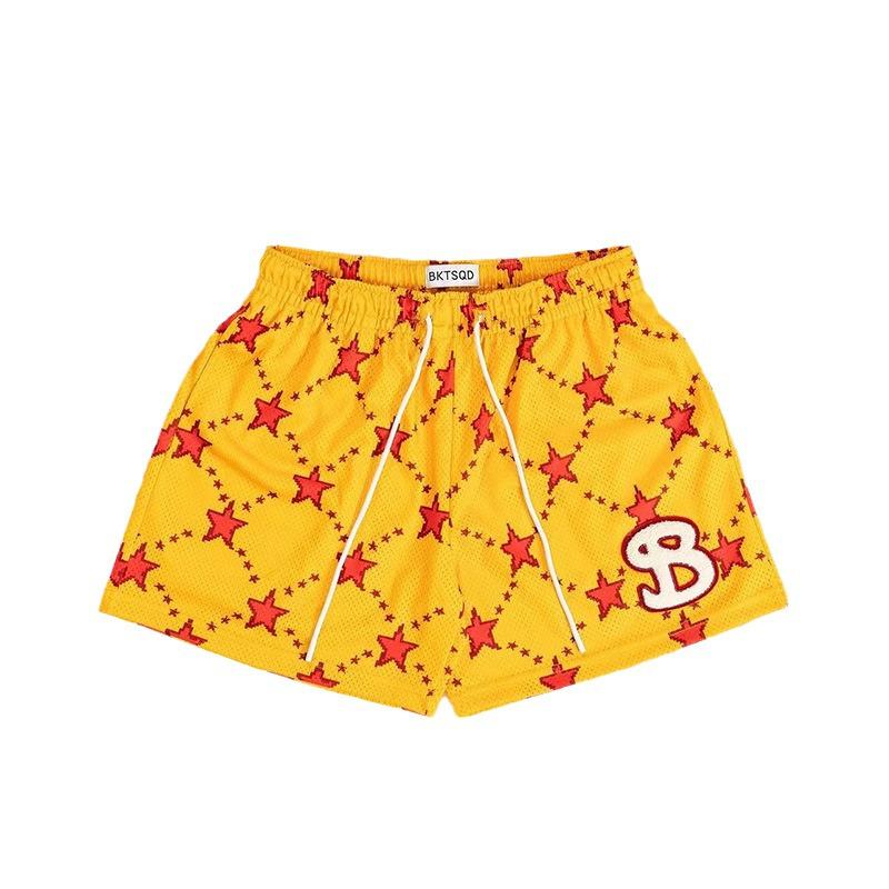 BKTSQD Star Series Ανδρικό Διχτυωτό Σορτς: Καλοκαίρι, Γρήγορης Ξήρανσης, Άνετη Γραμμή, Μεγάλα Μεγέθη, Μπάσκετ, Τρέξιμο