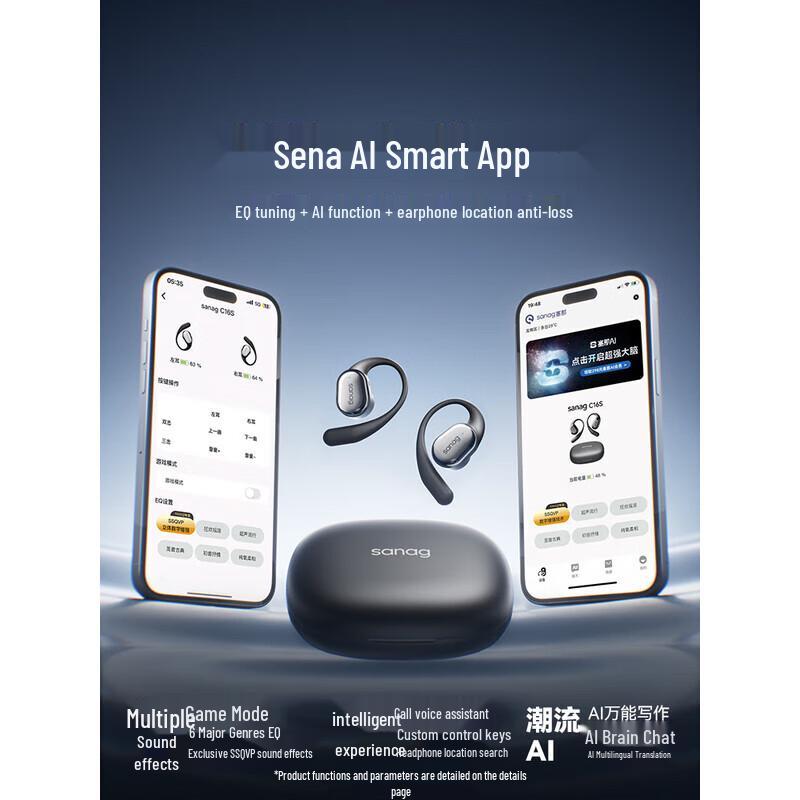 Sainar Open-Ear Wireless Sports Ear-Hook Headphones