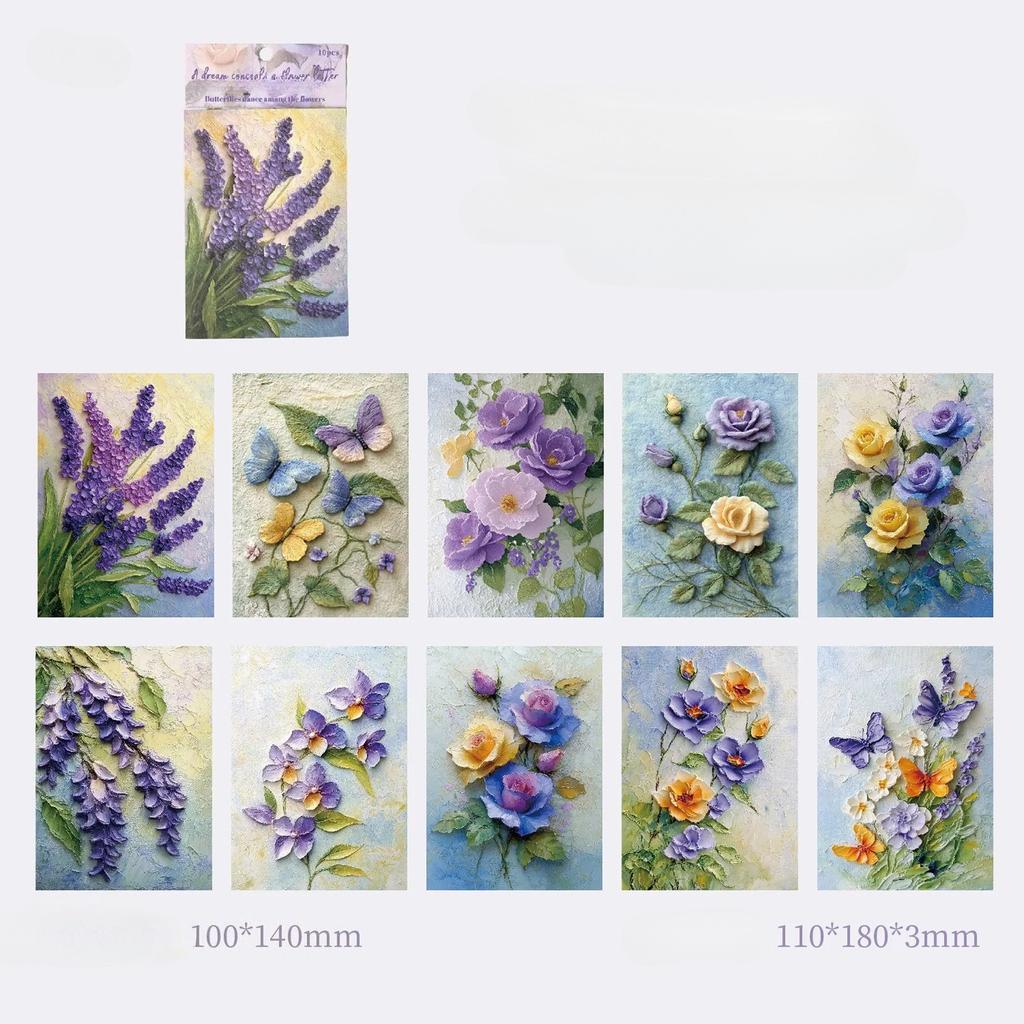 10 ks/lot Bloky na poznámky Materiálový papír Sen Skrytá květina Dopis Junk Journal Deník Scrapbooking Karty Papír na pozadí Dekorace