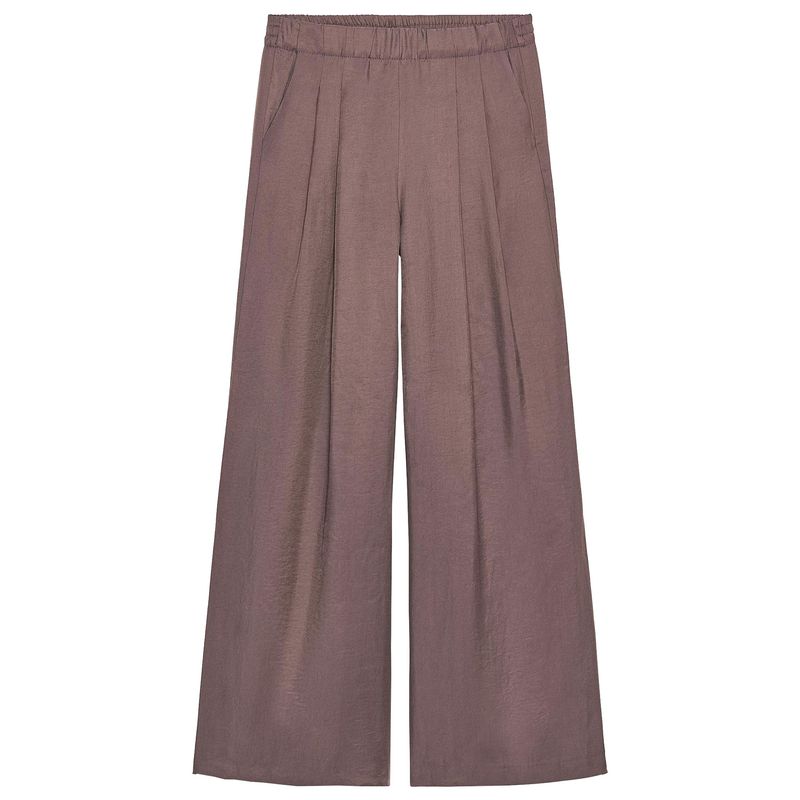 Zaprha 2025 Summer New Versatile Pleated Design Mid-Waist Elastic Wide-Leg Casual Trousers 8338504