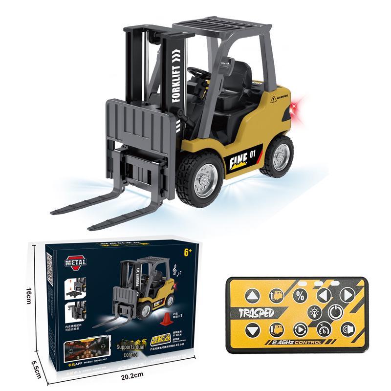 1:64 Mini Bluetooth Remote Control Forklift Model with Alloy Construction