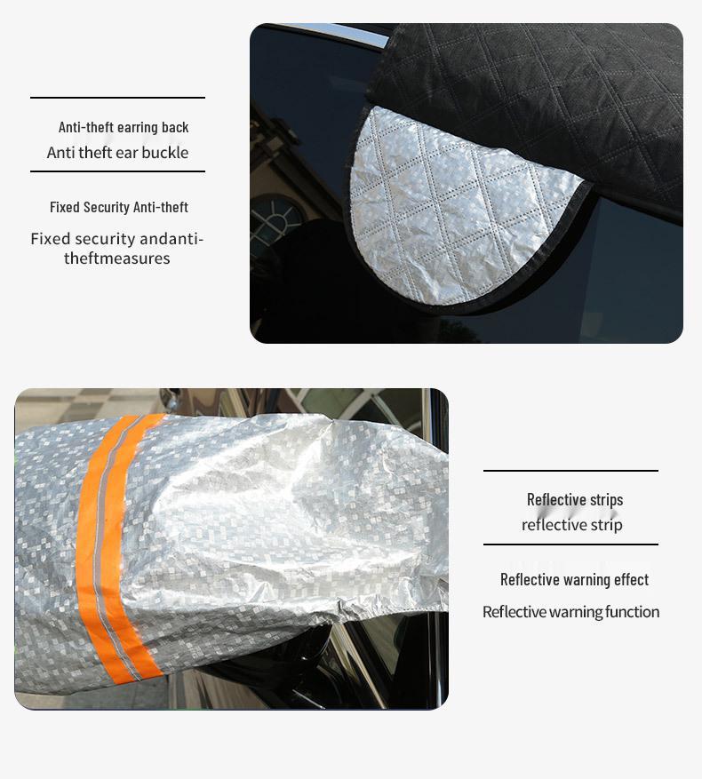 Magnetic Sunshade Half Car Cover - Front Windshield, Four-Season Use, Rainproof Visor