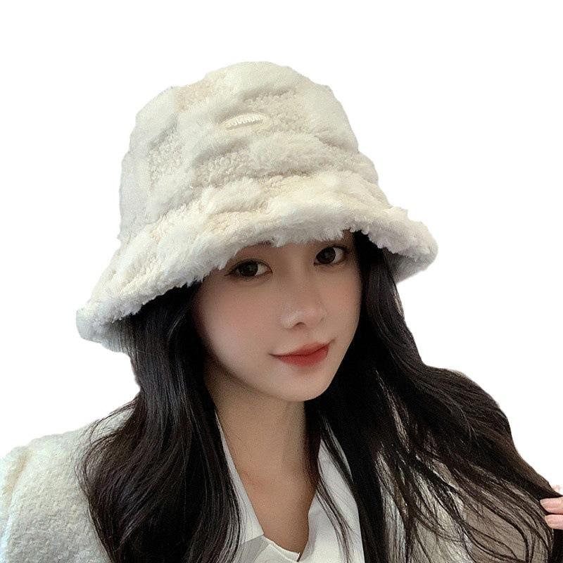 Women's Fashion Cap Autumn and Winter Thicken Warm Hat Korean Style Cold Proof Windproof Sherpa Bucket Hat