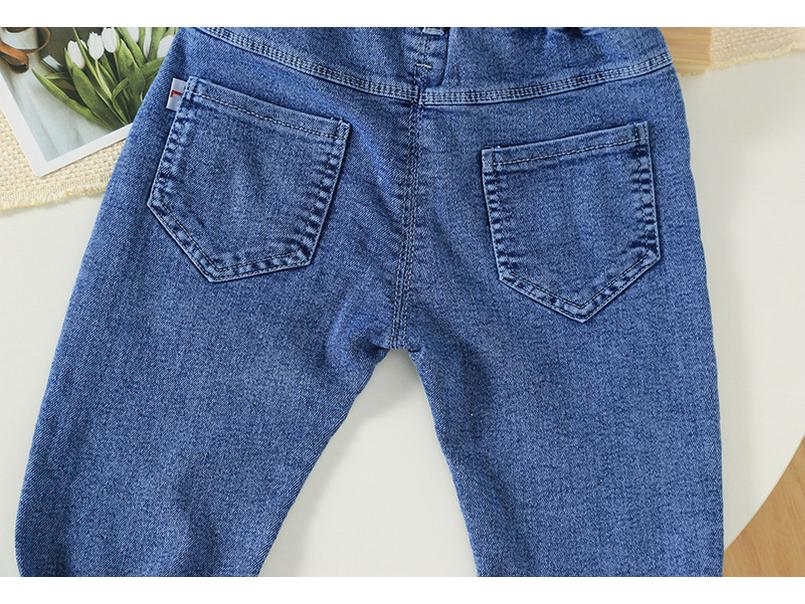 Dziewczęce jasnoniebieskie dżinsy w stylu koreańskim - Modne spodnie długie o luźnym kroju na wiosnę i jesień