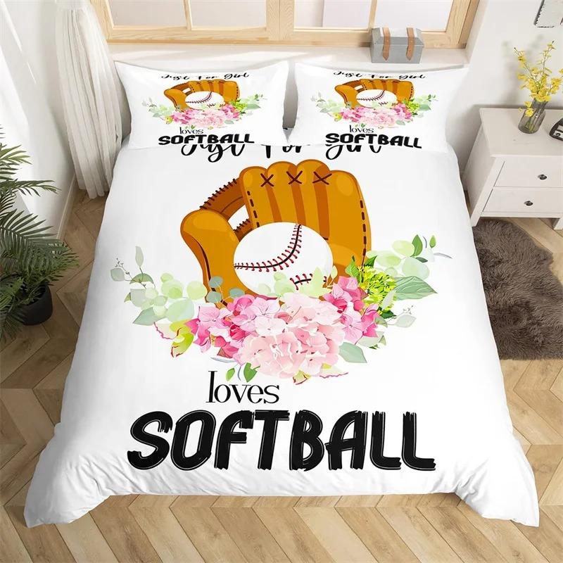 Chlapecký baseballový povlak na přikrývku teens Sportovní téma ložní souprava Mikrovlákno 3D rukavice na baseballovou pálku přikrývka na přikrývku Twin King Queen Size