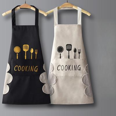 1PC Apron Hand Wiping Home Kitchen Nordic Style Korean Version Waterproof Black and White Adult Couple Apron