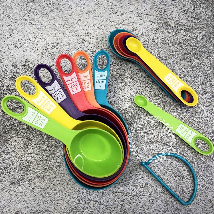 12-Piece Candy Color Measuring Cup & Spoon Set - Plastic Baking Tools