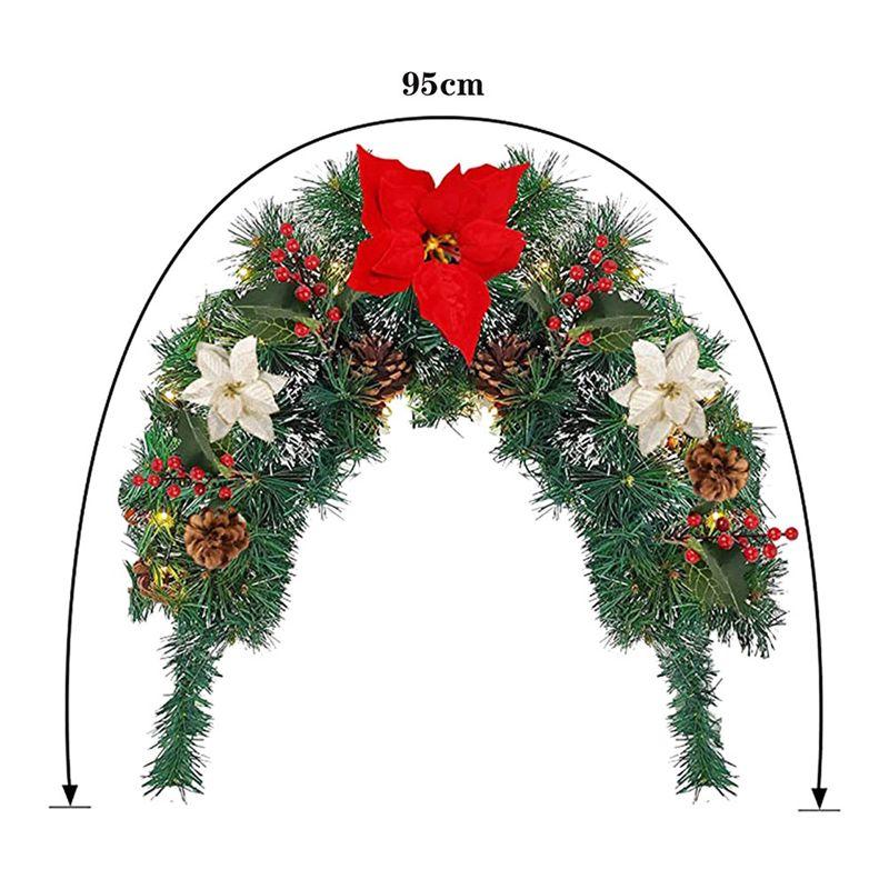 AEE4-Christmas Mailbox With Lights Berry Red Flowers Clusters Pine Cones, Mailbox Christmas Outdoor, Christmas Mailbox Decor