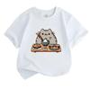 Cute Sushi Cat Print Kids 100% Cotton T-Shirt Boys Girls Crew Neck Short Sleeve Casual Summer Comfortable Pullover Tops Kawaii Food Animal Pattern Tee
