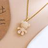 Necklace Fashion Zircon Bear Temperament Necklace Accessories Women's High Sense Light Luxury Full Zirconium Versatile Accessories