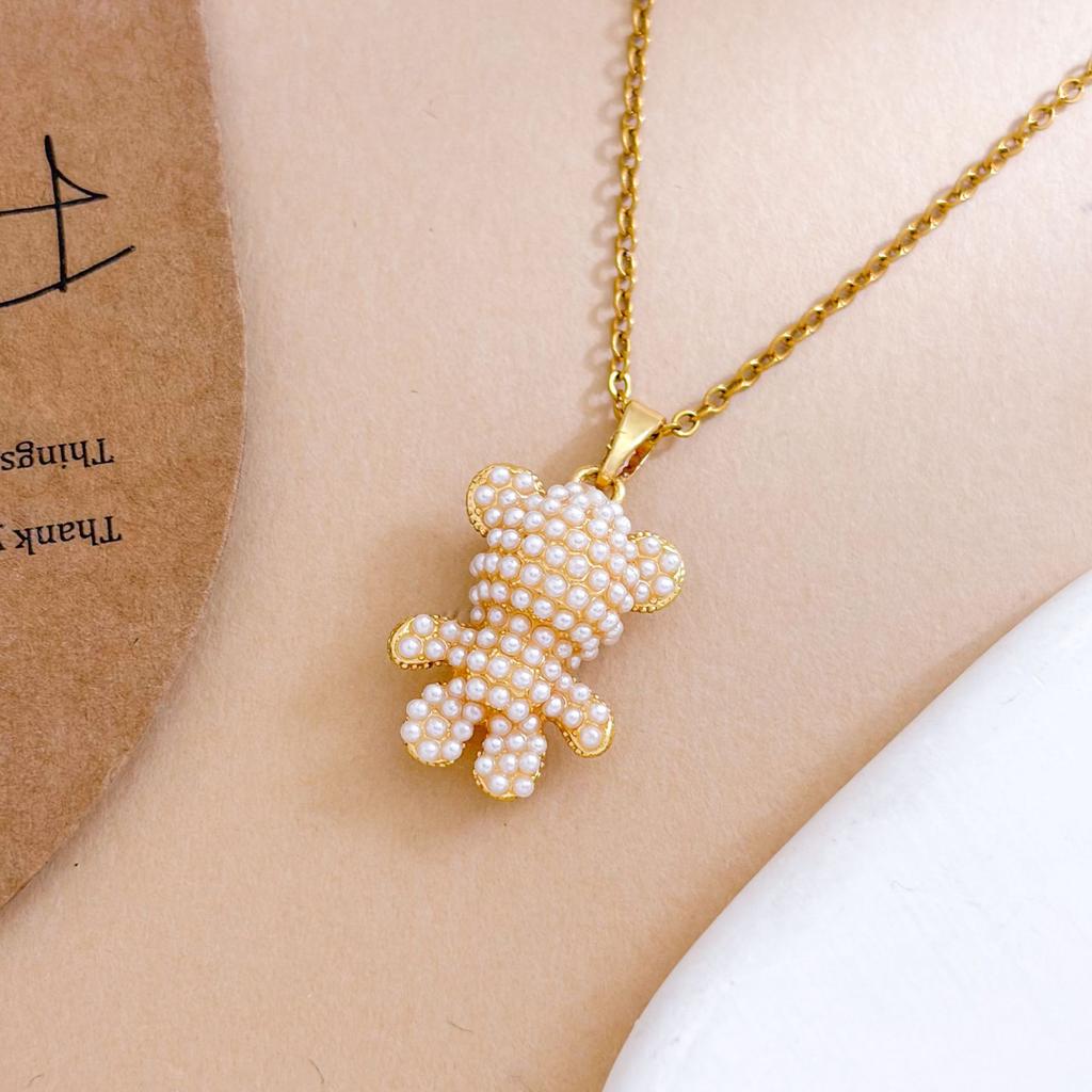 Necklace Fashion Zircon Bear Temperament Necklace Accessories Women's High Sense Light Luxury Full Zirconium Versatile Accessories