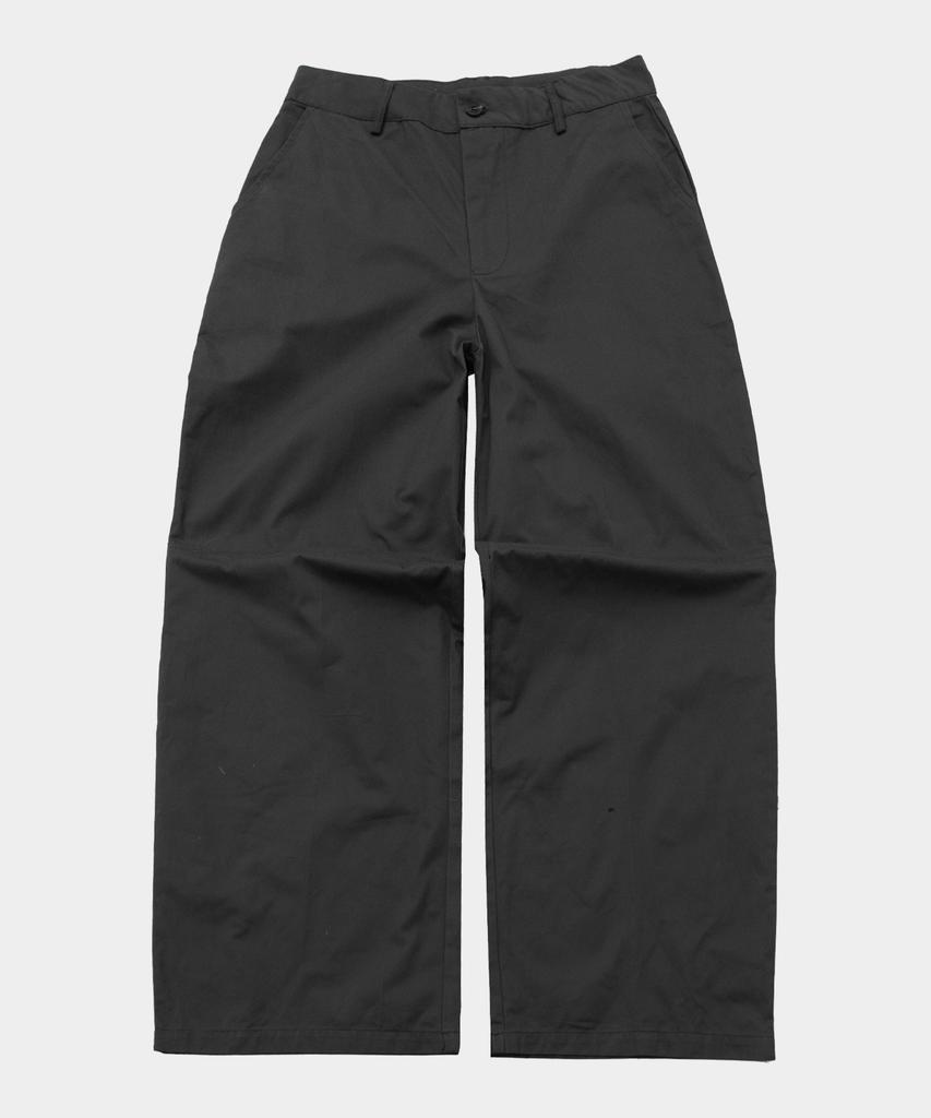 PLACE STUDIO Eyelet Belted Wrap Layered Cotton Wide Two-Piece Pants Set [Charcoal]