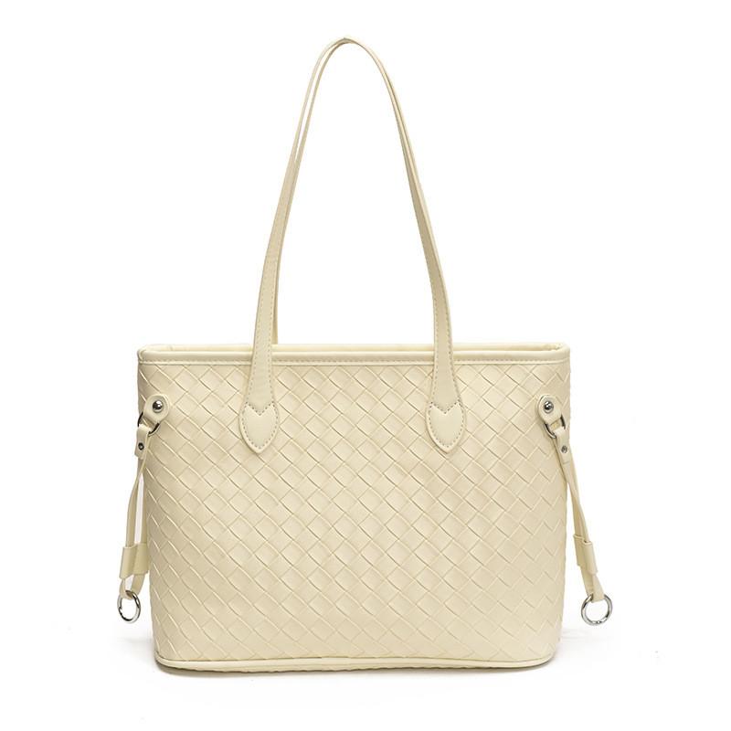 

Плетение из травы Городская женская сумка Мягкий материал из ПУ Внутренний карман Рабочие сумки для путешествий White