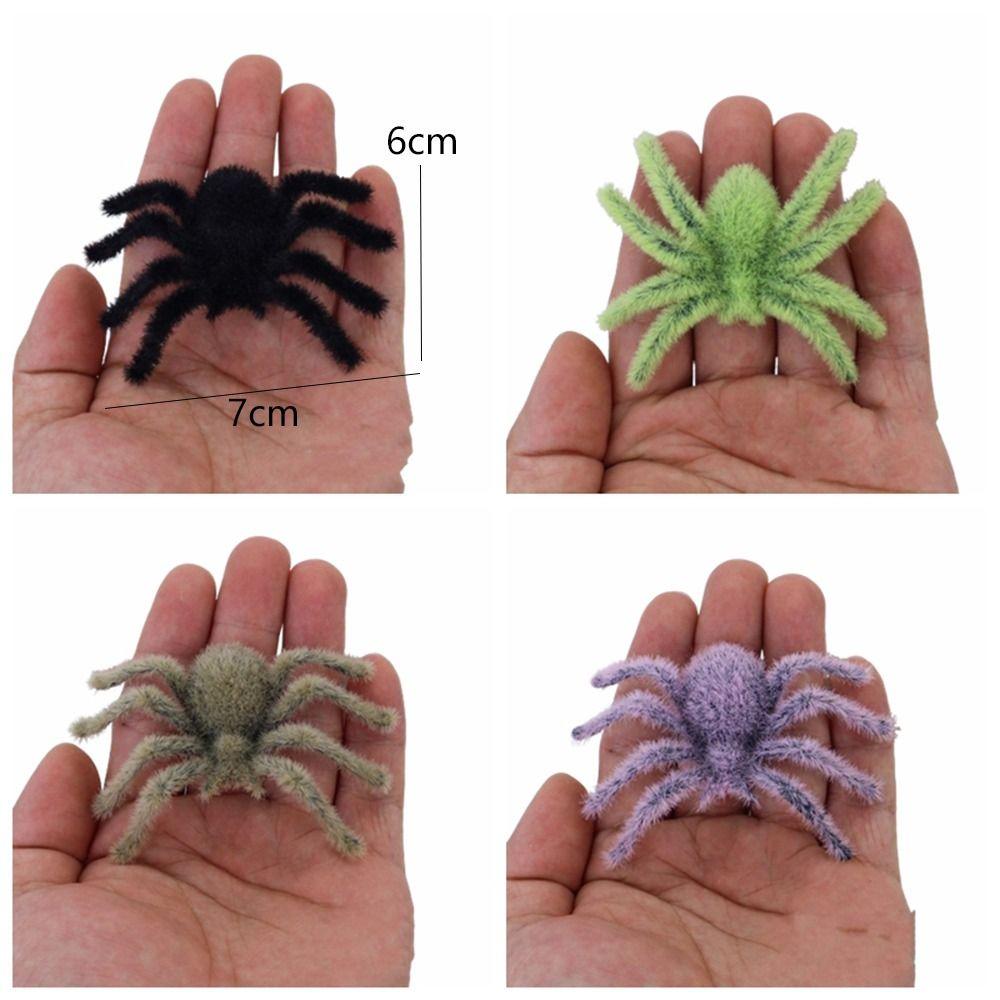 3D Halloween Plush Spider Realistic Artificial Spider Flocking Black Spider  Party Prop